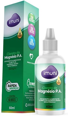 Imuni Cloreto de Magnésio P.A. 260mg - Suplemento Alimentar em Gotas 60ml