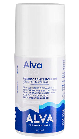 Alva Desodorante Roll-on Cristal Natural Sem Perfume 70ml