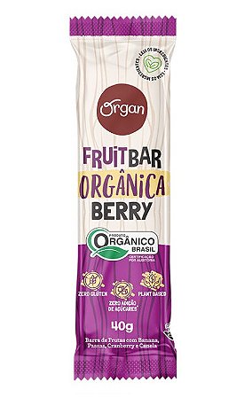 Organ Fruitbar - Barra de Frutas Orgânica Sabor Berry 40g