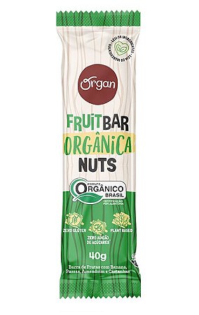 Organ Fruitbar - Barra de Frutas Orgânica Sabor Nuts 40g