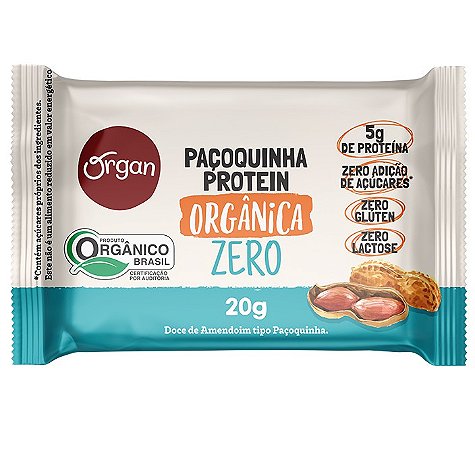 Organ Paçoquinha Protein Orgânica Zero 20g