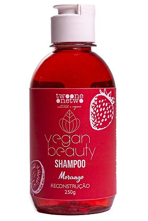 Twoone Onetwo Vegan Beauty Shampoo Reconstrução Morango 250g