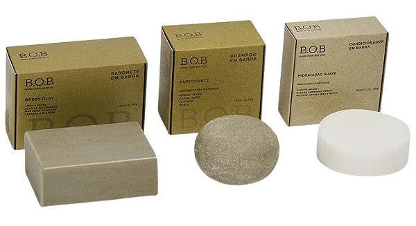 BOB Trio Antioleosidade Cabelo e Corpo - Shampoo Purificante + Condicionador Suave + Sabonete Green Clay