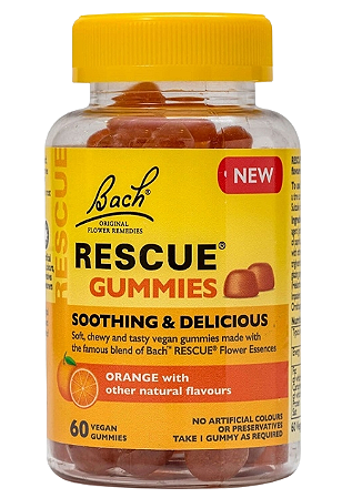 Florais de Bach Rescue Gummies Sabor Laranja 60 Gomas Veganas