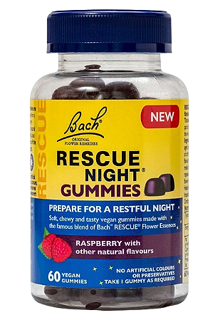 Florais de Bach Rescue Night Gummies Sabor Framboesa 60 Gomas Veganas