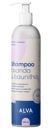 Alva Shampoo Lavanda e Baunilha - Cabelos Normais a Secos 250ml