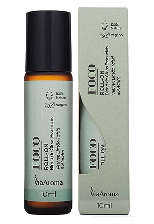 Via Aroma Roll-on Foco com Blend de Óleos Essenciais 10ml