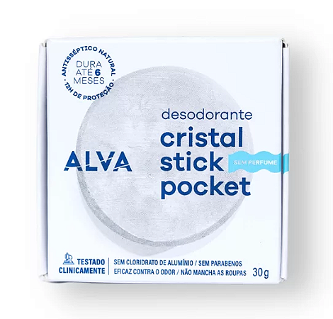 Alva Desodorante Stick Cristal Pocket MINIATURA 30g