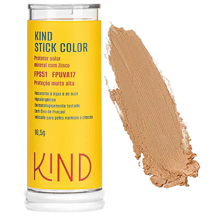 Kind Stick Color Protetor Solar Mineral com Zinco FPS 51 - Cor K60 16,5g