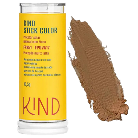 Kind Stick Color Protetor Solar Mineral com Zinco FPS 51 - Cor K100 16,5g