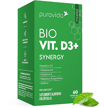 Puravida Bio Vit. D3 + Synergy em Cápsulas - 60 caps