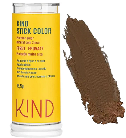 Kind Stick Color Protetor Solar Mineral com Zinco FPS 51 - Cor K130 16,5g
