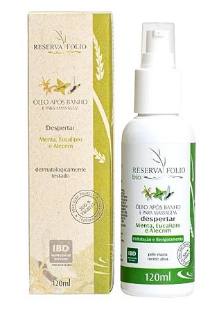 Reserva Folio Óleo após Banho e Massagem Despertar com Menta, Eucalipto e Alecrim 120ml