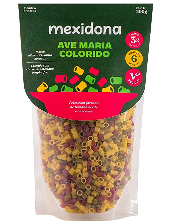 Mexidona Macarrão Ave Maria Colorido Sem Glúten 300g