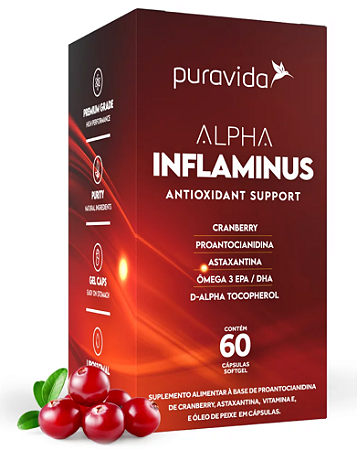 Puravida Alpha Inflaminus Antioxidant Support - Suplemento em Cápsulas - 60 caps