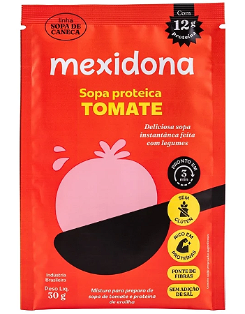 Mexidona Sopa Proteica de Tomate - Sopa de Caneca 30g