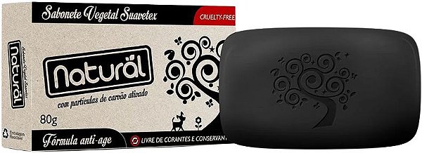 Suavetex Natural Sabonete Vegetal com Carvão Ativado 80g