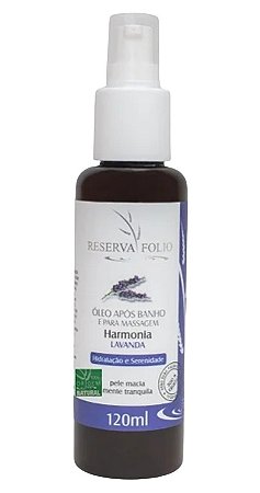Reserva Folio Óleo após Banho e Massagem Harmonia com Lavanda, Amêndoas e Semente de Uva 120ml