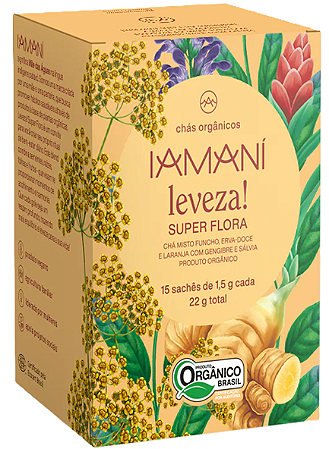 Iamaní Chá Misto Orgânico Leveza! Caixa 15 Sachês