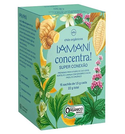 Iamaní Chá Misto Orgânico Concentra! Caixa 15 Sachês