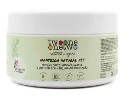 Twoone Onetwo Manteiga Natural Para os Pés com Karité e Alecrim 200g
