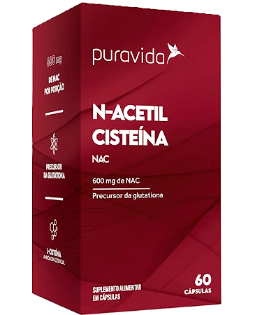 Puravida N-Acetil Cisteína - Suplemento em Cápsulas - 60 caps