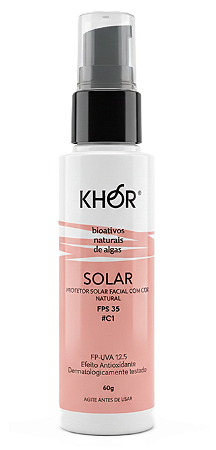 Khor Protetor Solar Facial Natural e Vegano FPS 35 - Com Cor #C1 60g