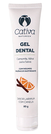 Cativa Natureza Gel Dental Laranja com Canela 80g