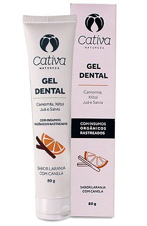 Cativa Natureza Gel Dental Laranja com Canela 80g