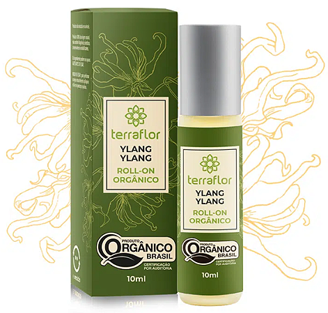 Terra Flor Roll-on Óleo de Ylang Ylang Orgânico Pronto Para a Pele 10ml