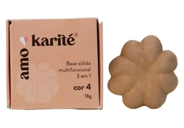 AmoKarité Base Sólida Multifuncional 3 em 1 - Cor AK 4.0 - 18g