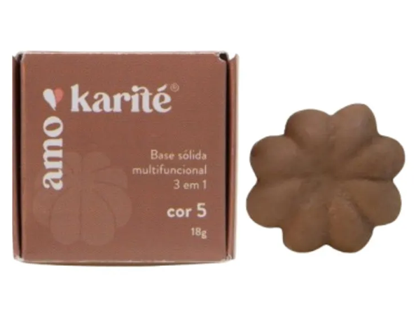 AmoKarité Base Sólida Multifuncional 3 em 1 - Cor AK 5.0 - 18g