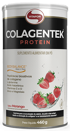 Vitafor Colagentek Protein em Pó - Colágeno Hidrolisado Sabor Morango 460g