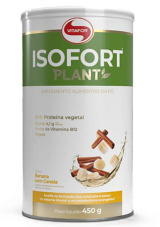 Vitafor Isofort Plant em Pó Sabor Banana com Canela - Proteína Vegetal Isolada