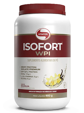 Vitafor Isofort WPI em Pó Sabor Baunilha - Whey Protein Isolado 900g