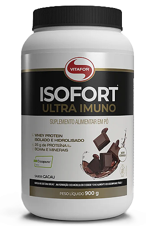 Vitafor Isofort Ultra Imuno em Pó Sabor Cacau - Whey Protein e Creatina 900g