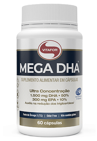 Vitafor Mega DHA em Cápsulas - Ômega 3 c/ 50% DHA e 10% EPA - 60 caps