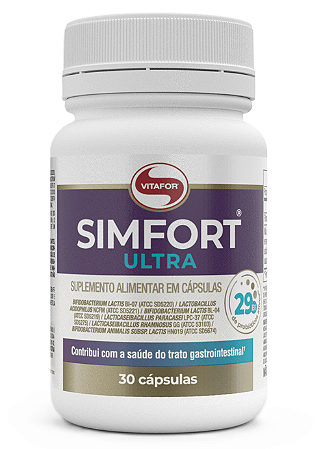Vitafor Simfort Ultra em Cápsulas Veganas - Probióticos Lactobacilos e Bifidobactérias - 30 caps