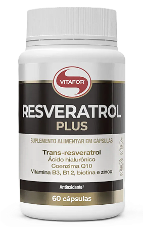Vitafor Resveratrol Plus em Cápsulas c/ Ácido Hialurônico e Coenzima Q10 - 60 caps