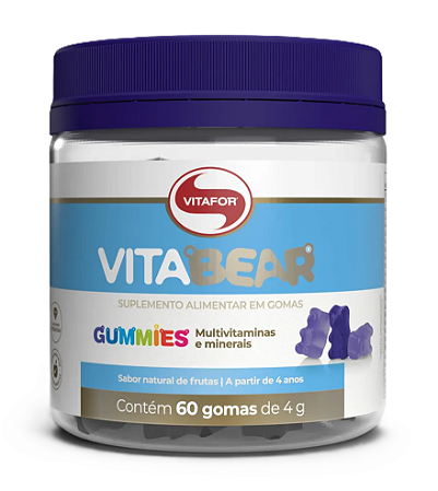Vitafor Vitabear em Gummies - Vitaminas e Minerais Sabor Frutas - 60 gomas