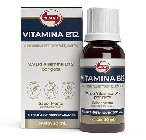 Vitafor Vitamina B12 em Gotas - Sabor Menta 20ml