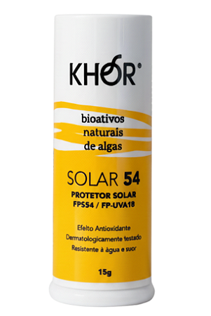 Khor Protetor Solar Natural e Vegano FPS 54 em Bastão 15g