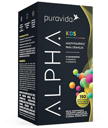 Puravida Alpha Kids em Cápsulas - Multivitamínico Para Crianças - 150 caps