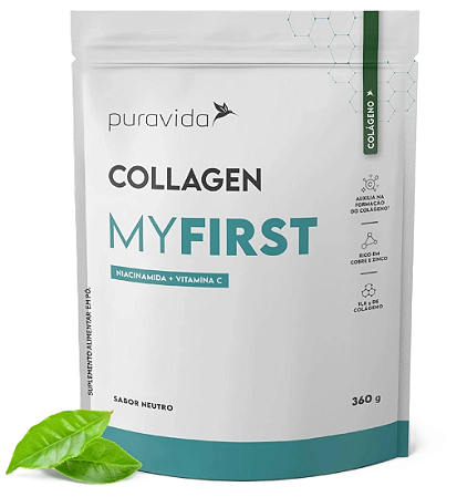 Puravida Collagen My First em Pó - Colágeno Hidrolisado c/ Niacinamida - Sabor Neutro 360g