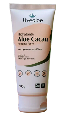 Livealoe Hidratante Corporal Aloe Cacau Sem Perfume 100g
