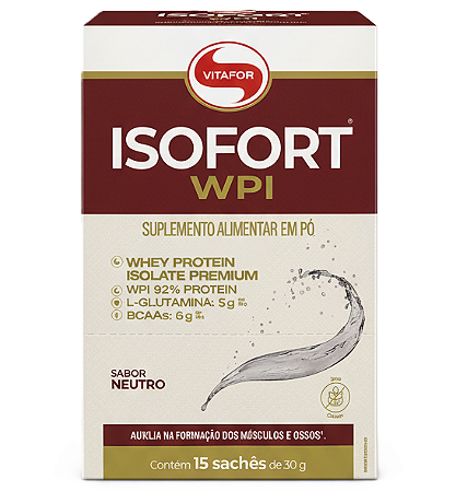 Vitafor Isofort WPI em Pó Sabor Neutro - Whey Protein Isolado