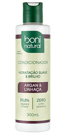 Boni Natural Condicionador Hidratação Suave e Brilho Argan e Linhaça 300ml