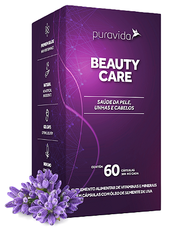 Puravida Beauty Care em Cápsulas - Pele, Unhas e Cabelos - 60 caps