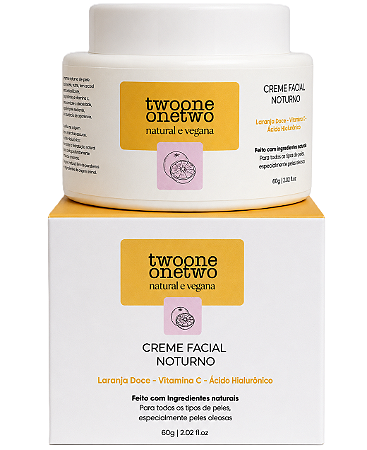 Twoone Onetwo Creme Facial Noturno com Vitamina C e Ácido Hialurônico 60g