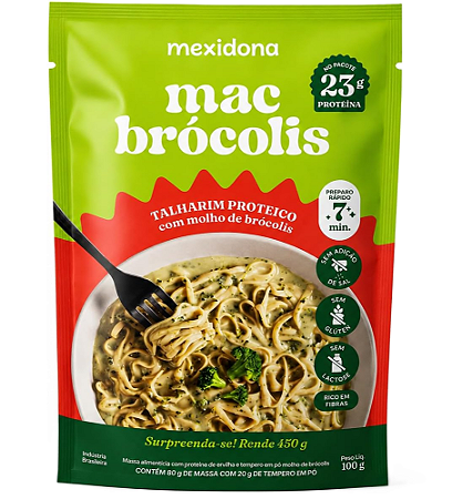 Mexidona Mac Brócolis - Macarrão Proteico com Molho de Brócolis 100g